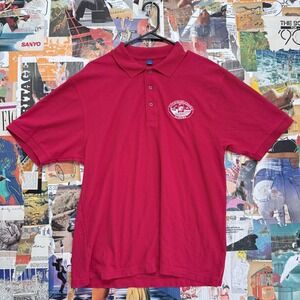 Vintage Muscle Shoals Alabama Music Polo Shirt Red Short Sleeve Logo Mens L